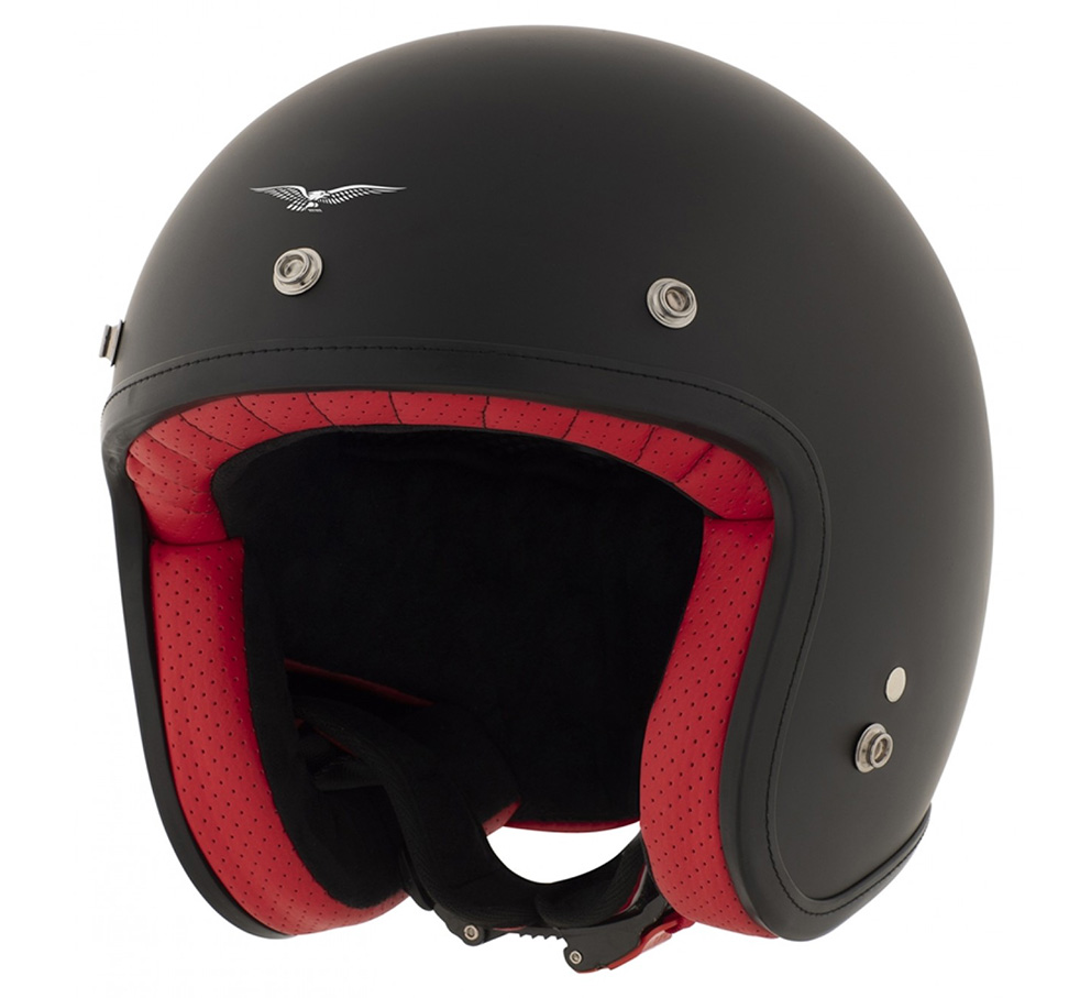 Moto Guzzi jet helm, The Clan, zwart, mat
