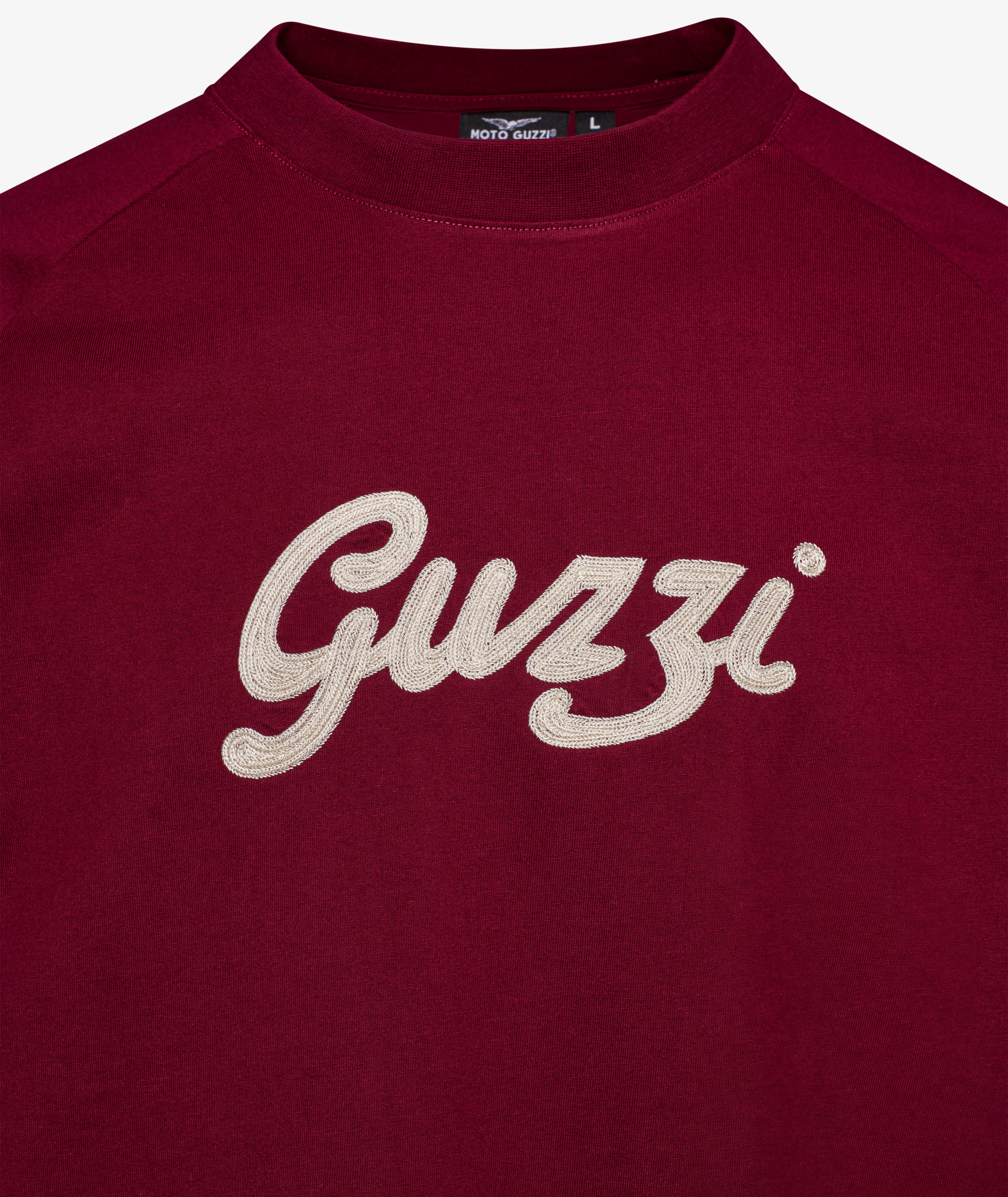 Moto Guzzi heren T-shirt "Heritage" bordeaux rood