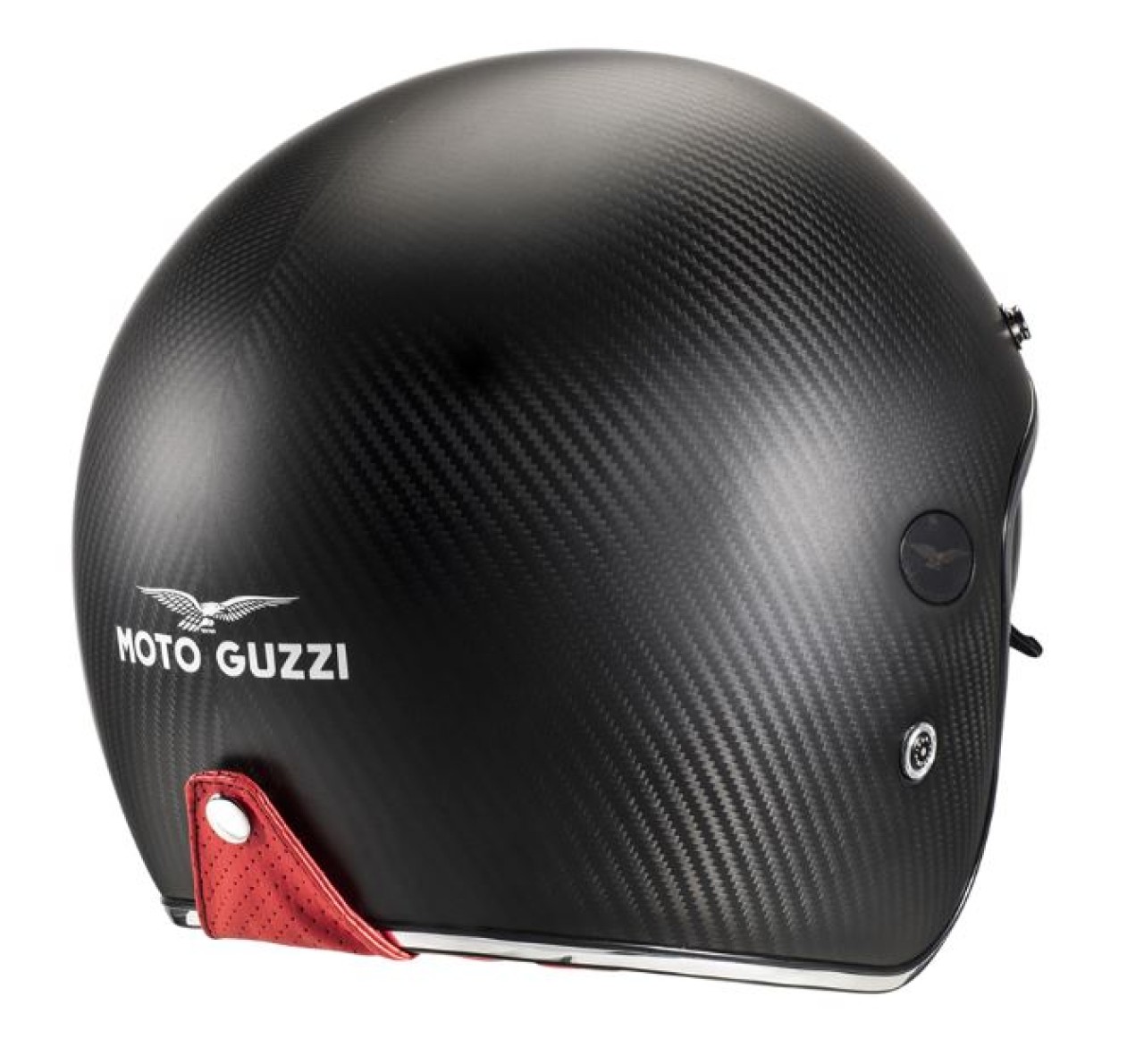 Moto Guzzi jethelm carbon zwart/rood