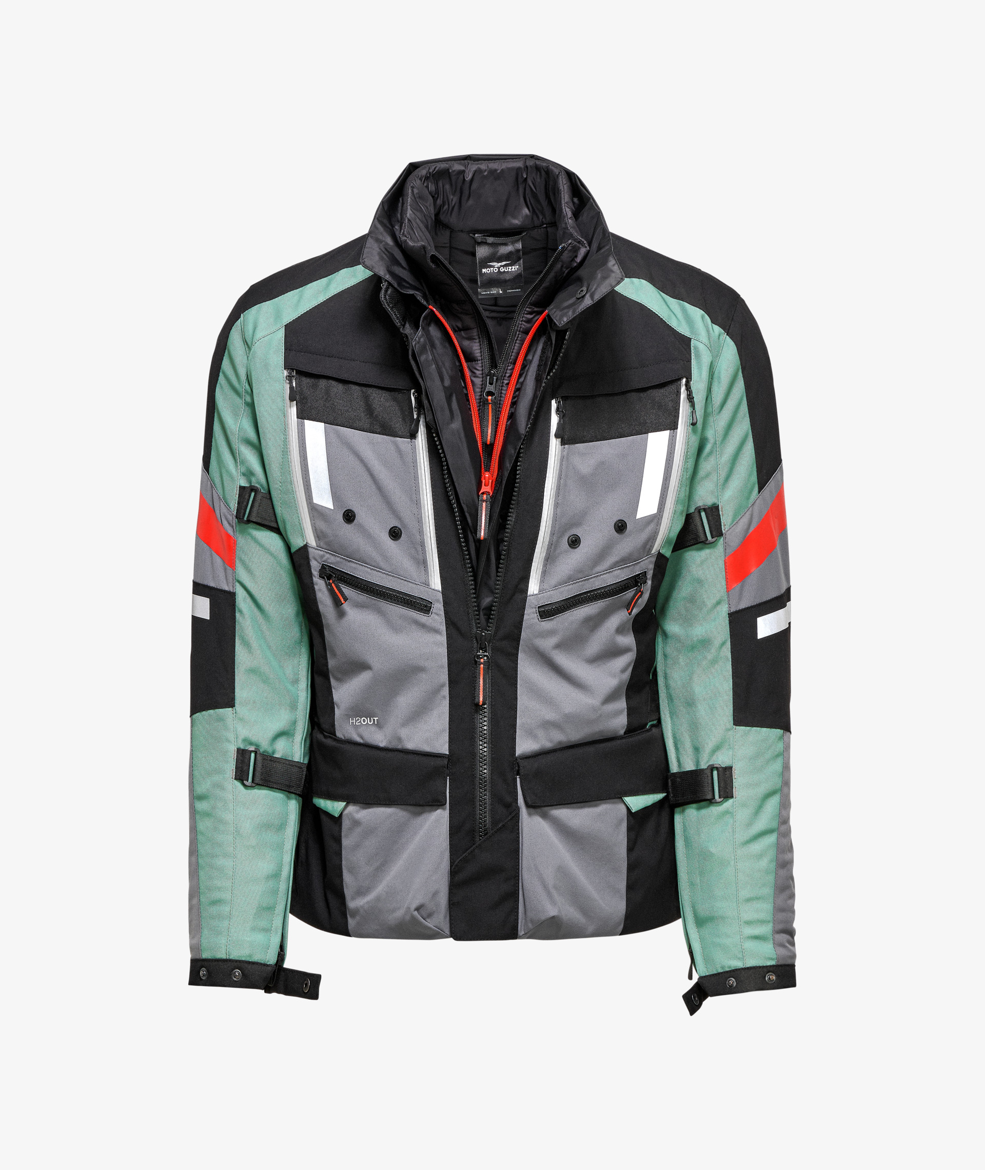 Moto Guzzi jas "Adventure Touring" groen incl. beschermers