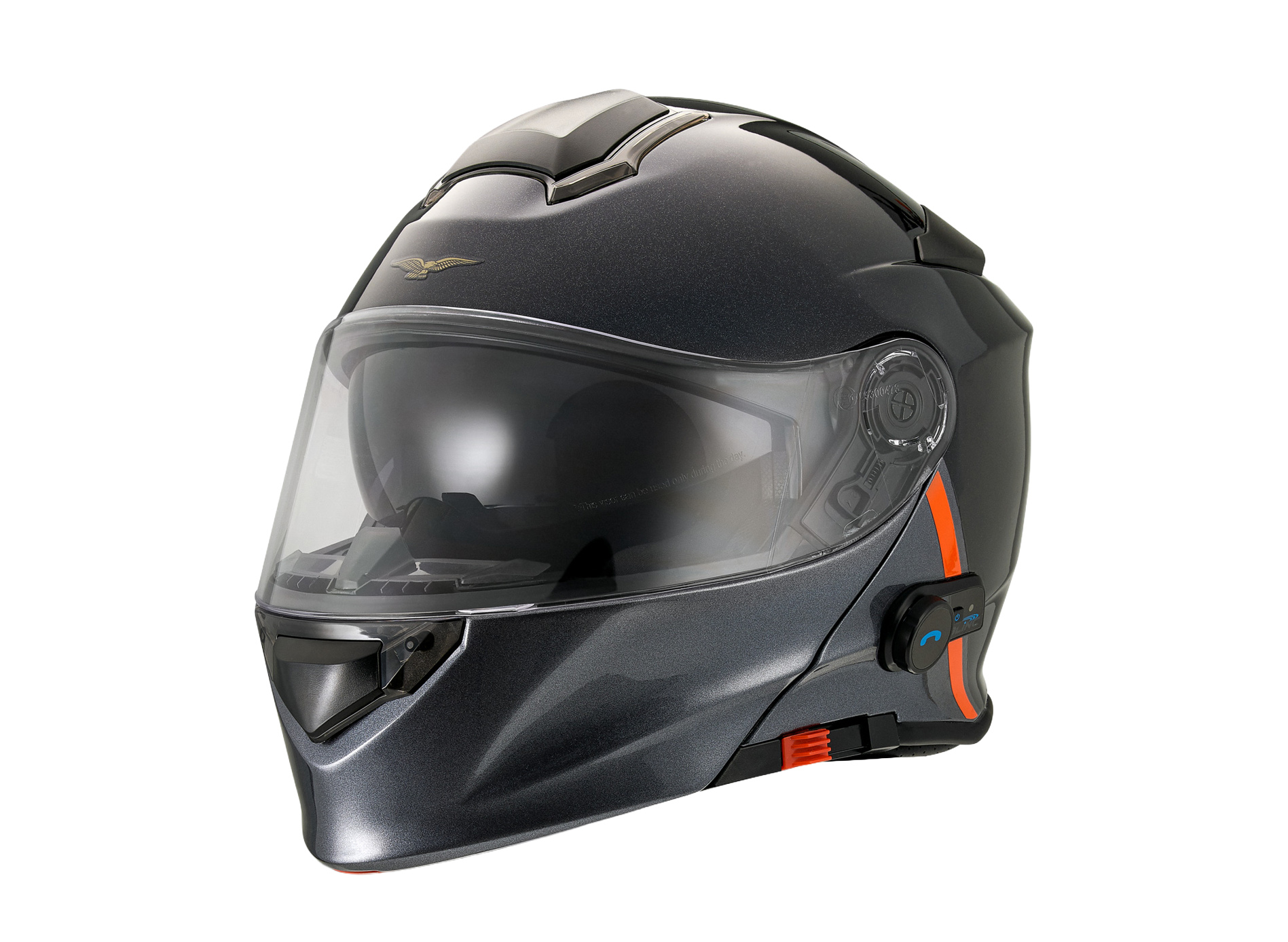 Moto Guzzi helm "Modular BT" zwart met Bluetooth