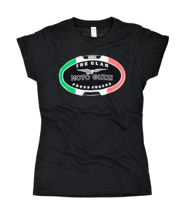 Moto Guzzi Dames T-shirt THE CLAN zwart