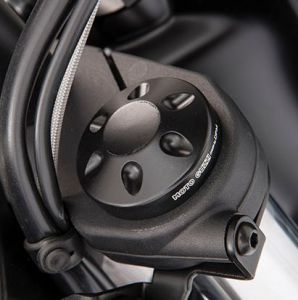 Originele voorvorkbeschermer, aluminium, zwart voor Moto Guzzi Audace