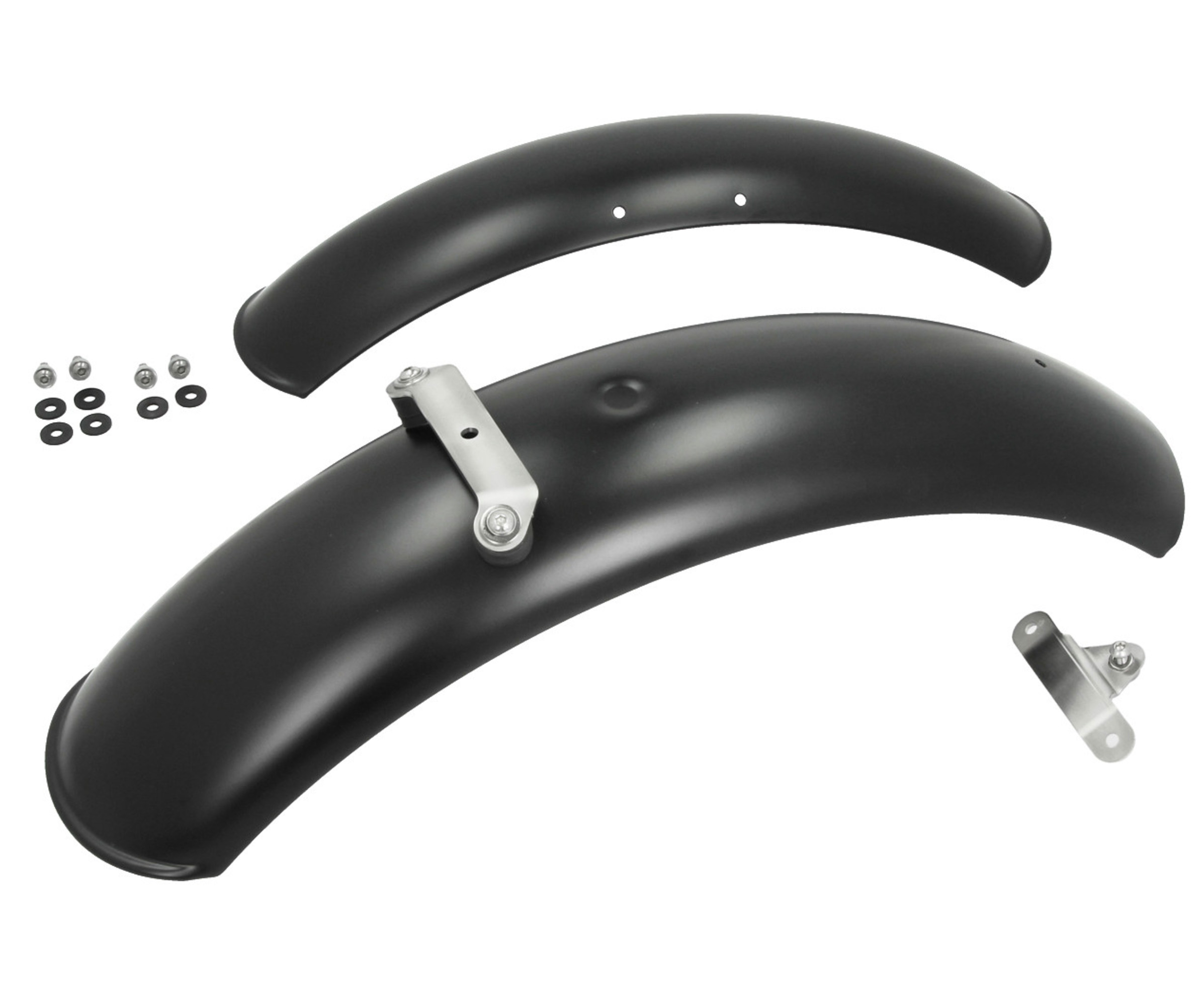Spatbord aluminium, paar, zwart voor Moto Guzzi V7 I+II, V7 III